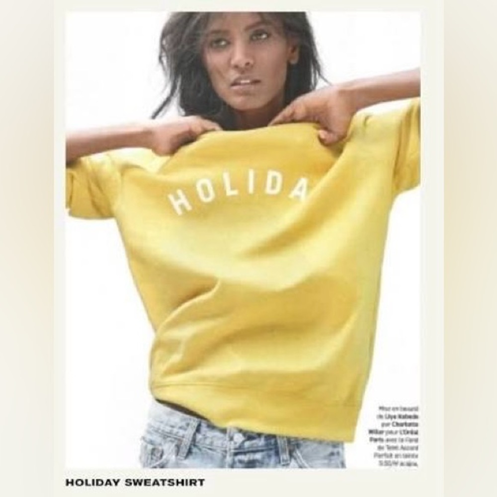 Holiday Boileau Logo Sweatshirt, Women’s XS, Golden Yellow